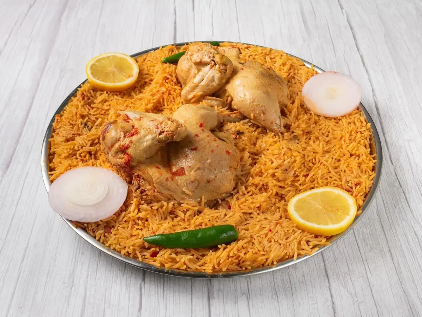 دجاج مضغوط مع أرز - ربع دجاجة