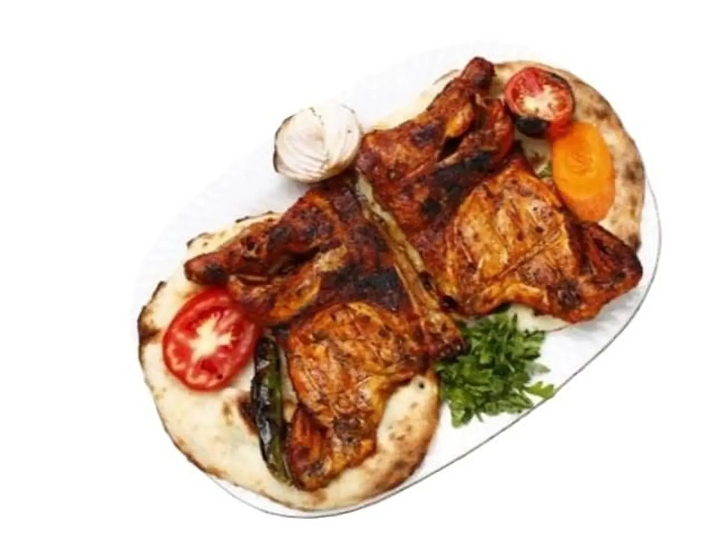 دجاج على الفحم سادة - نص حبة دجاج