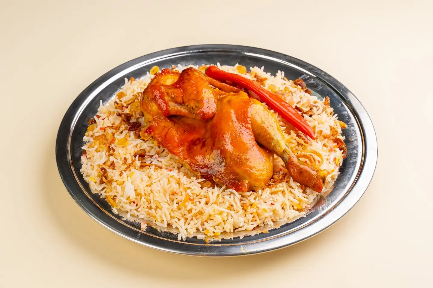 دجاج مندي - نصف حبة مع أرز بشاورى