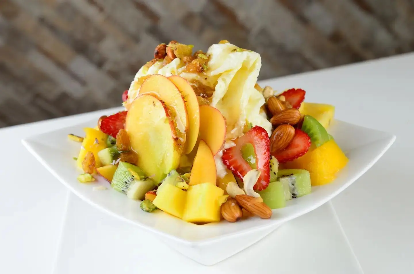 Fruits With Honey, Cream, And Nuts - Medium