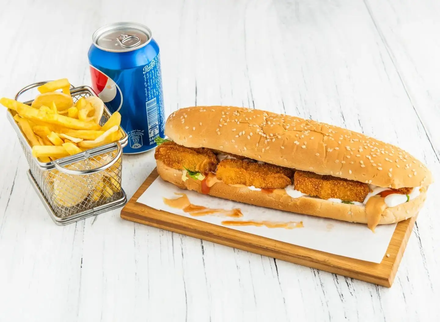 وجبة مسحب دجاج تكساس ساندوتش - وجبة