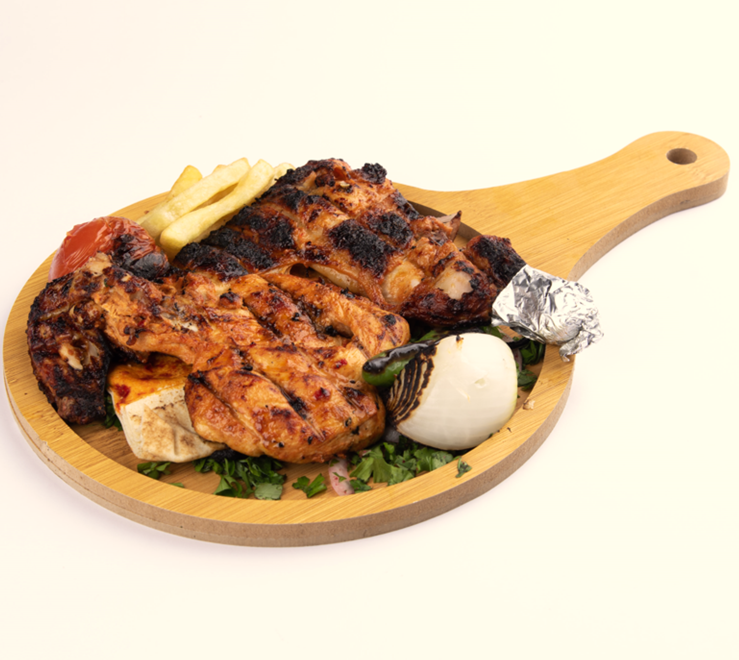 دجاج على الفحم سادة - نص حبة دجاج