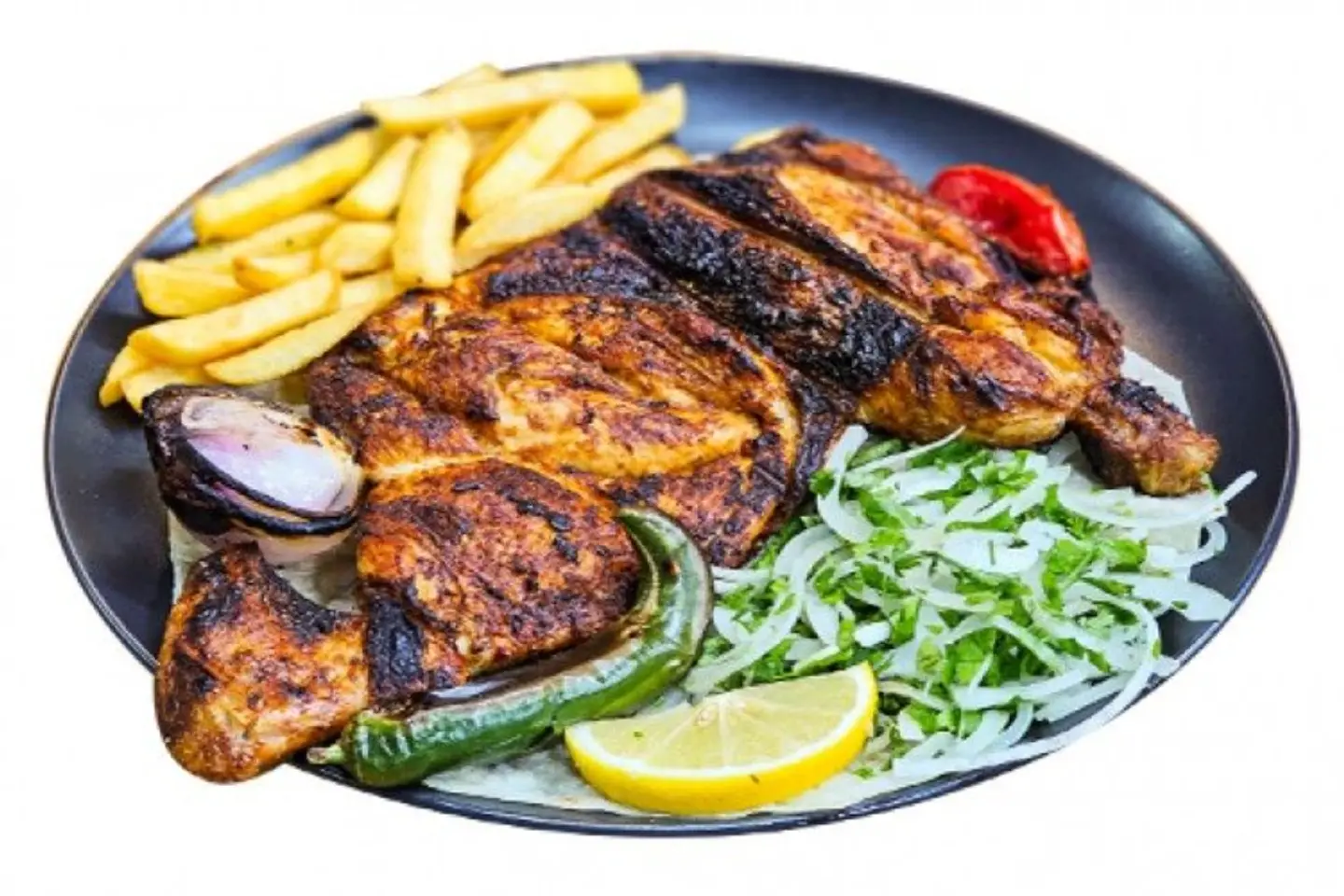 دجاج على الفحم سادة - نص حبة دجاج