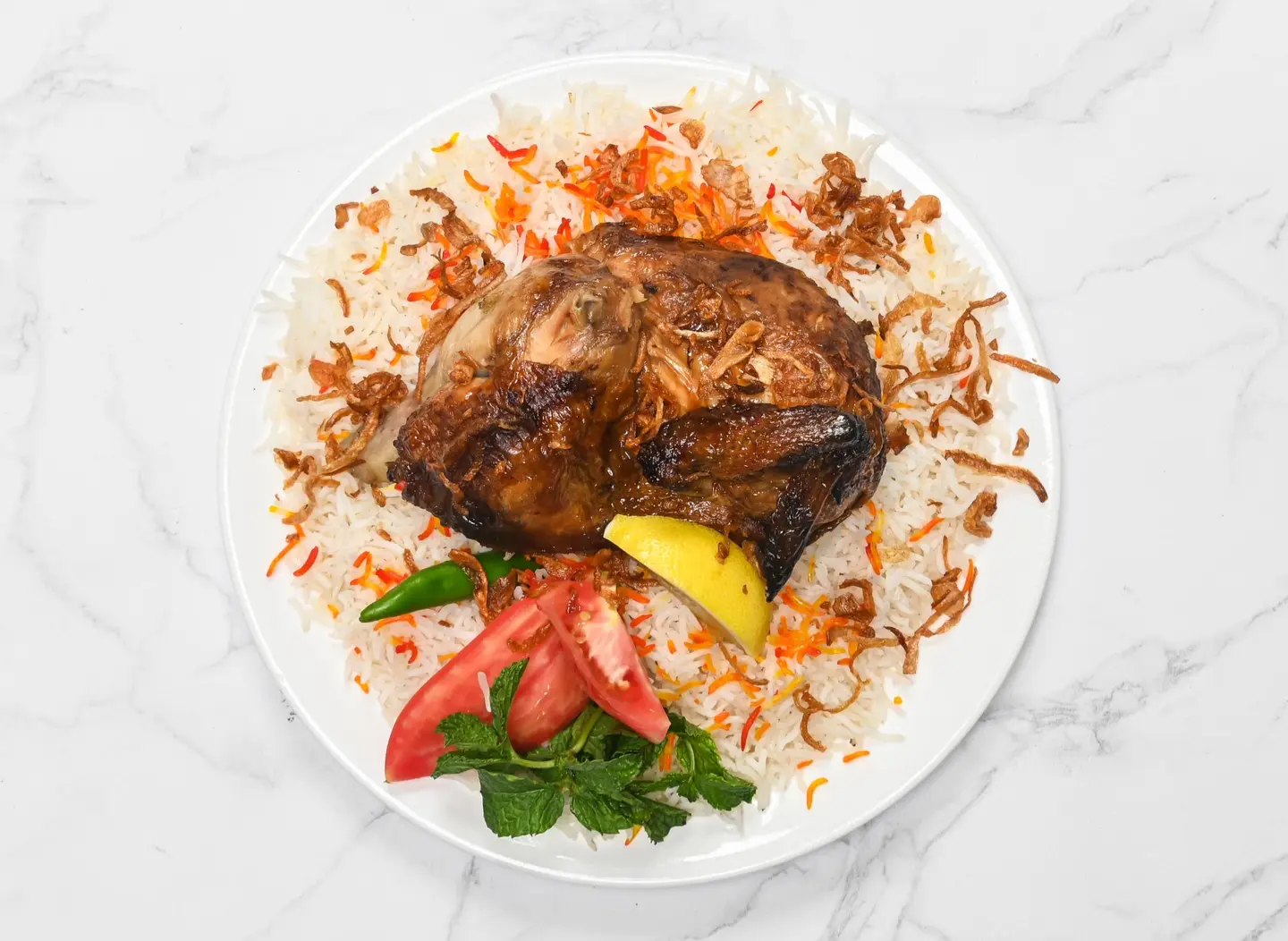 Grilled Chicken With Rice - Half A Chicken
