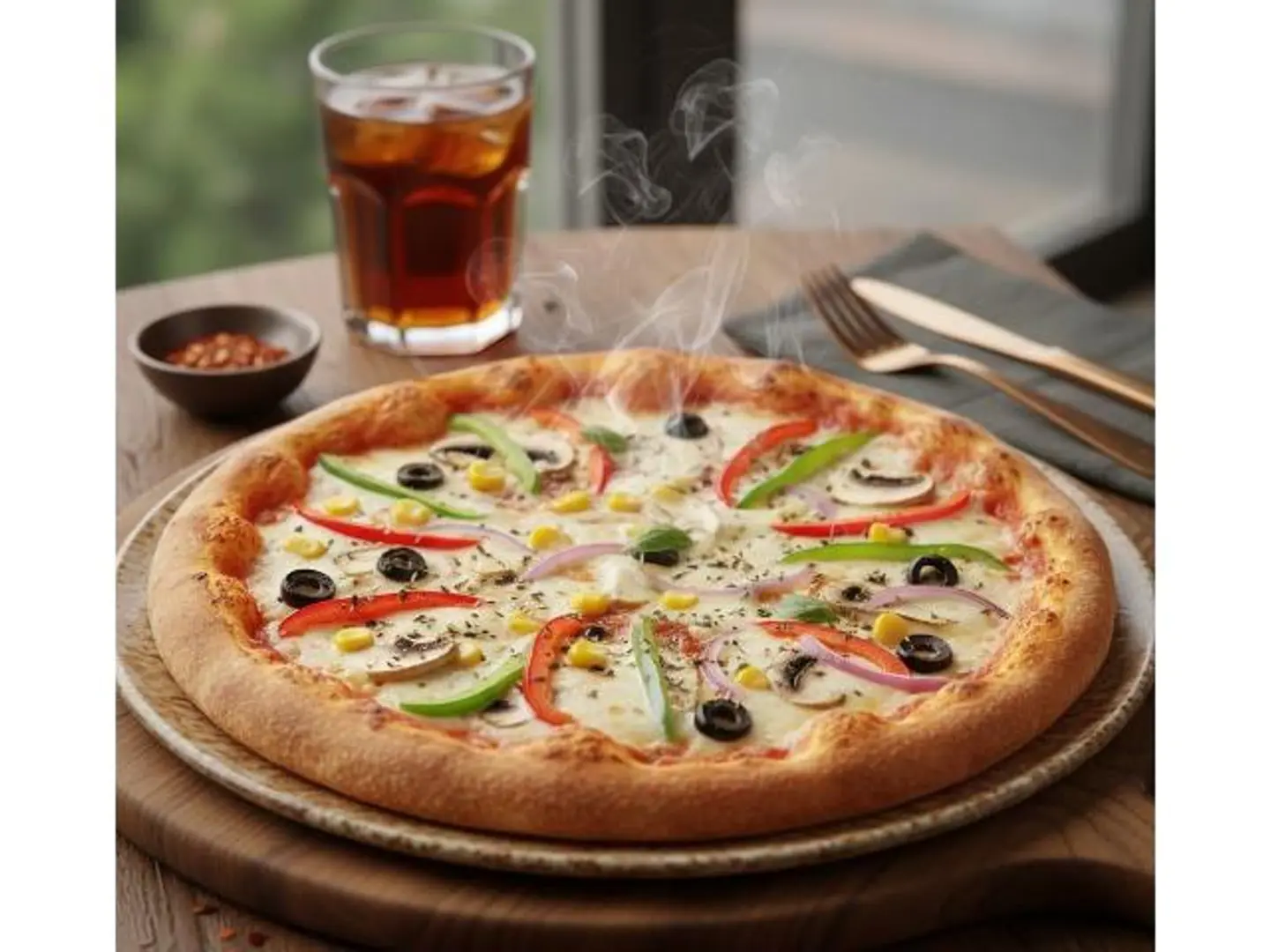 Liquid Cheese Vegetable Pizza - Medium