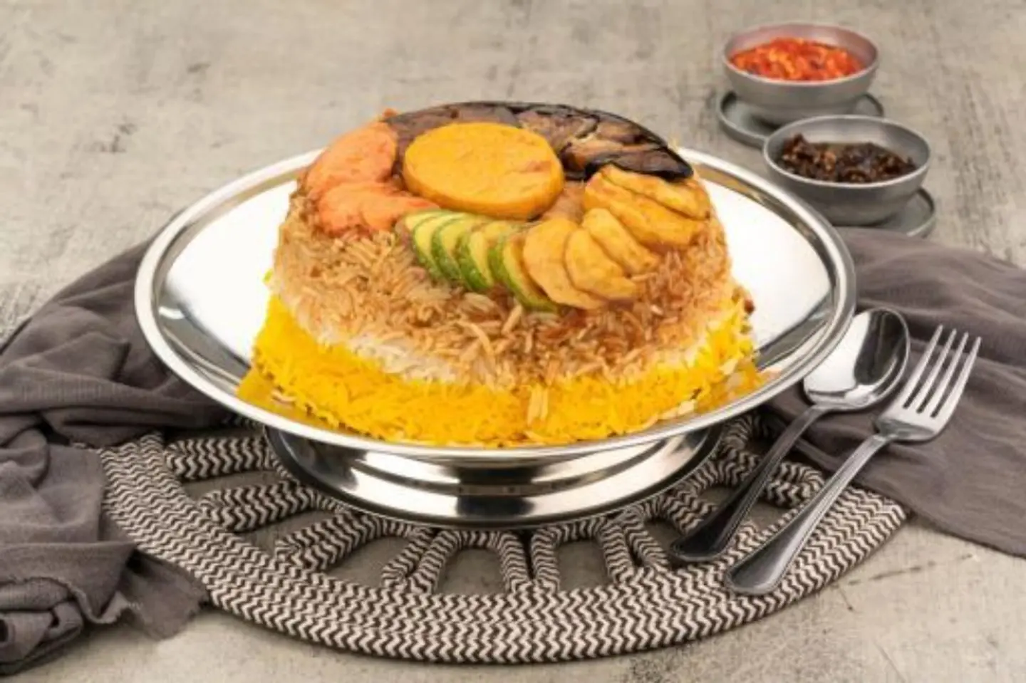 Chicken Maqluba Rice - Half A Chicken