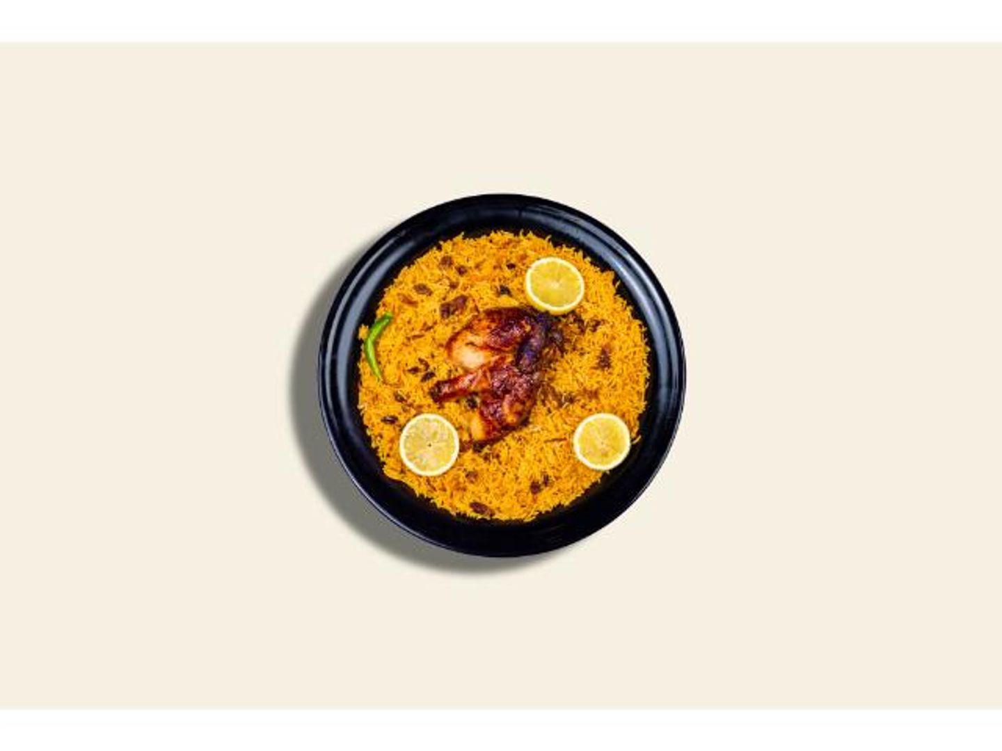 دجاج عالفحم مع رز بخاري - دجاج عالفحم مع رز بخاري-نص حبة دجاج