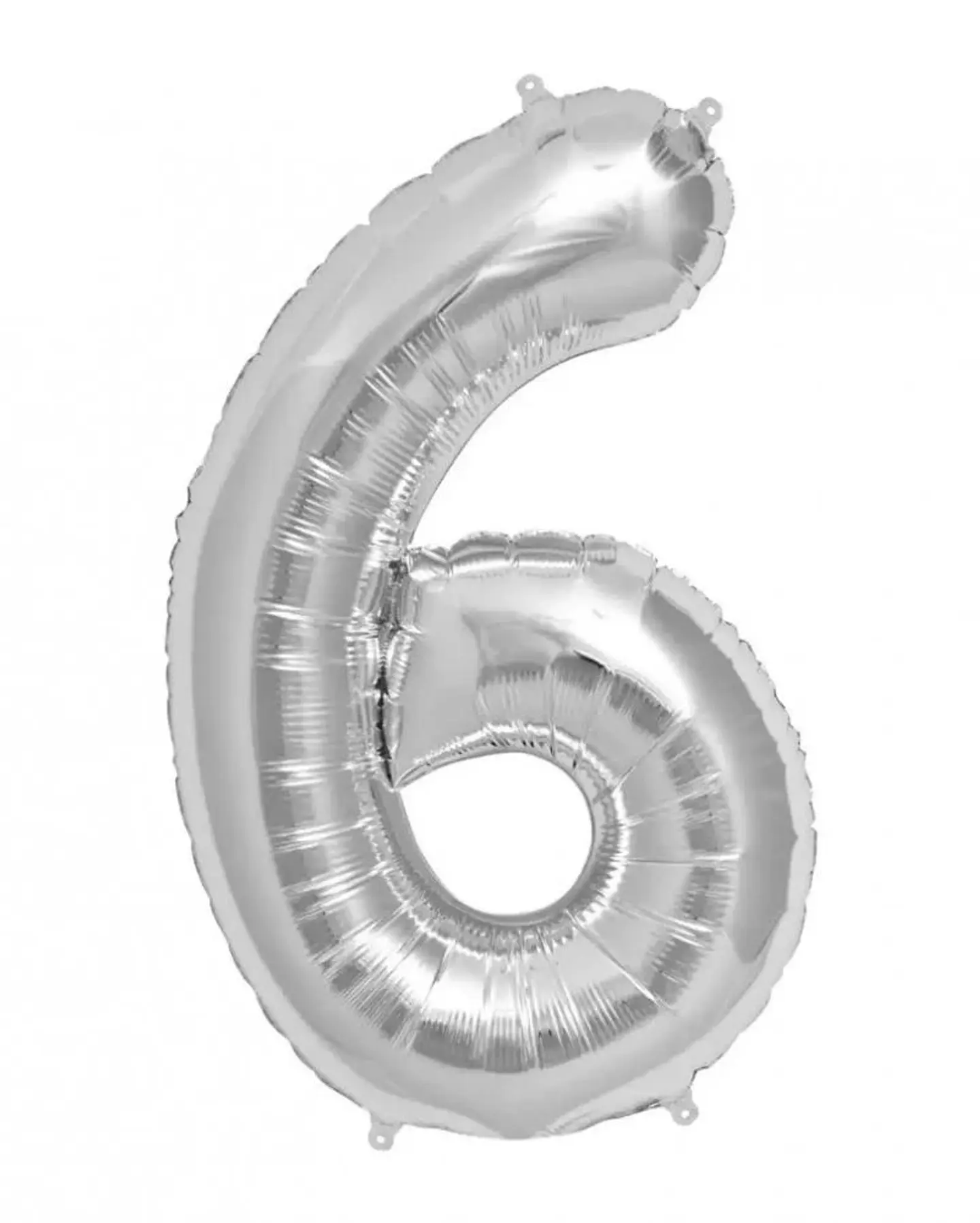 Balloon With The Number 6 - Silver