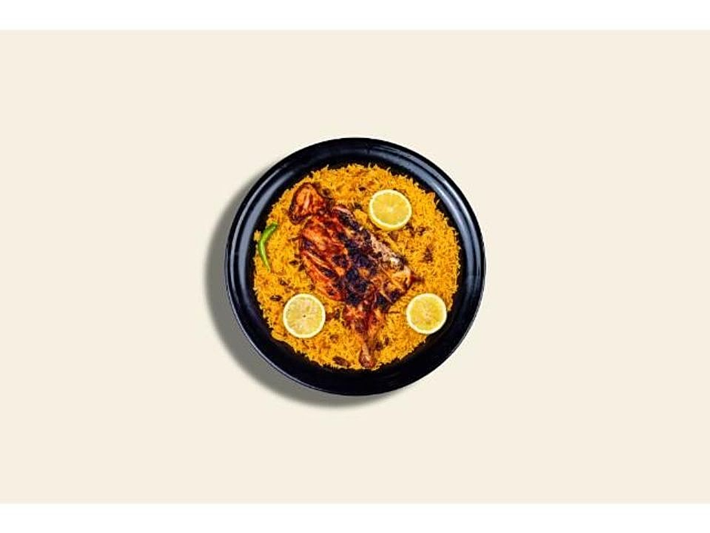 دجاج شواية مع رز بخاري - دجاج شواية مع رز بخاري-نص حبة دجاج