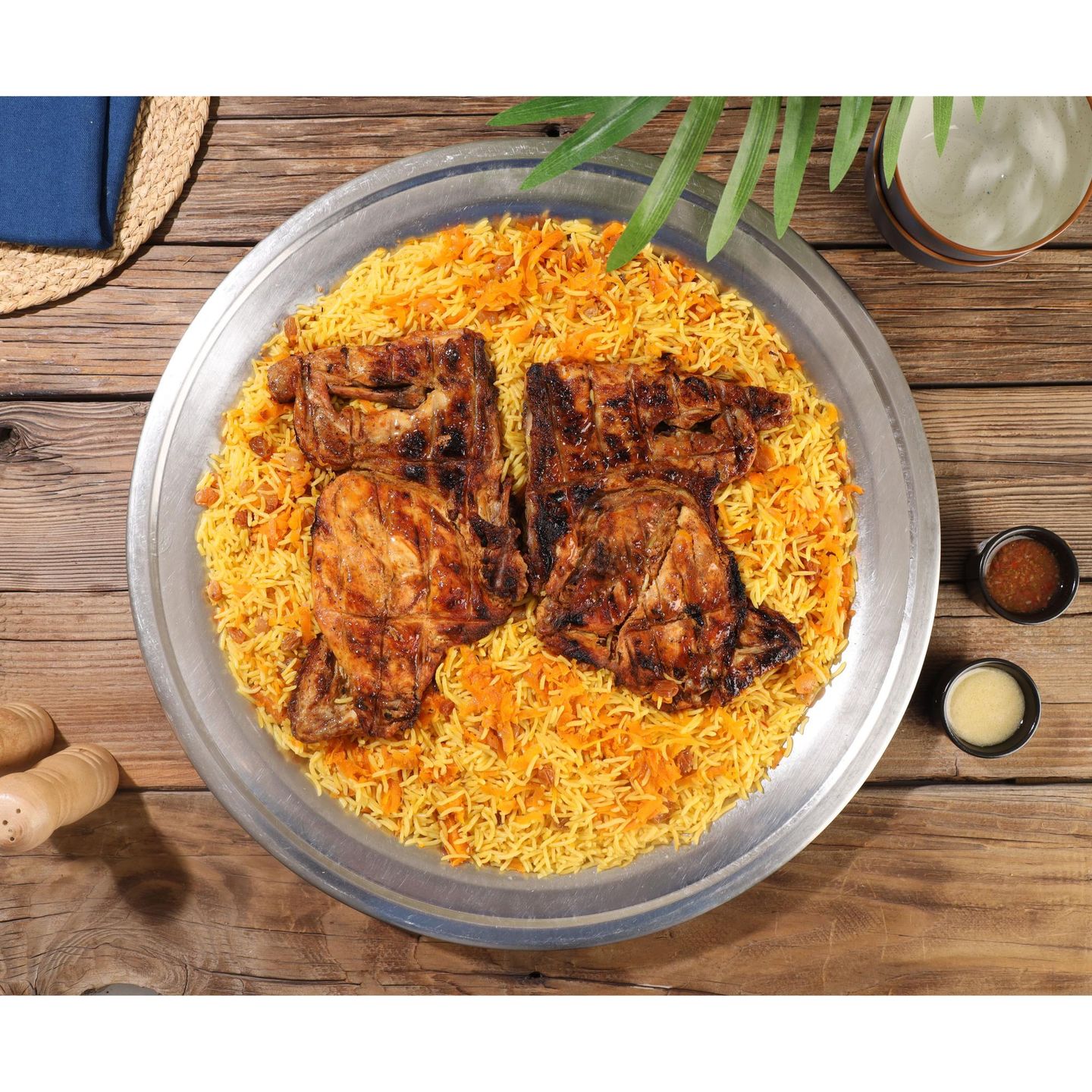 Charcoal Chicken With Bukhari Rice - Half Chicken