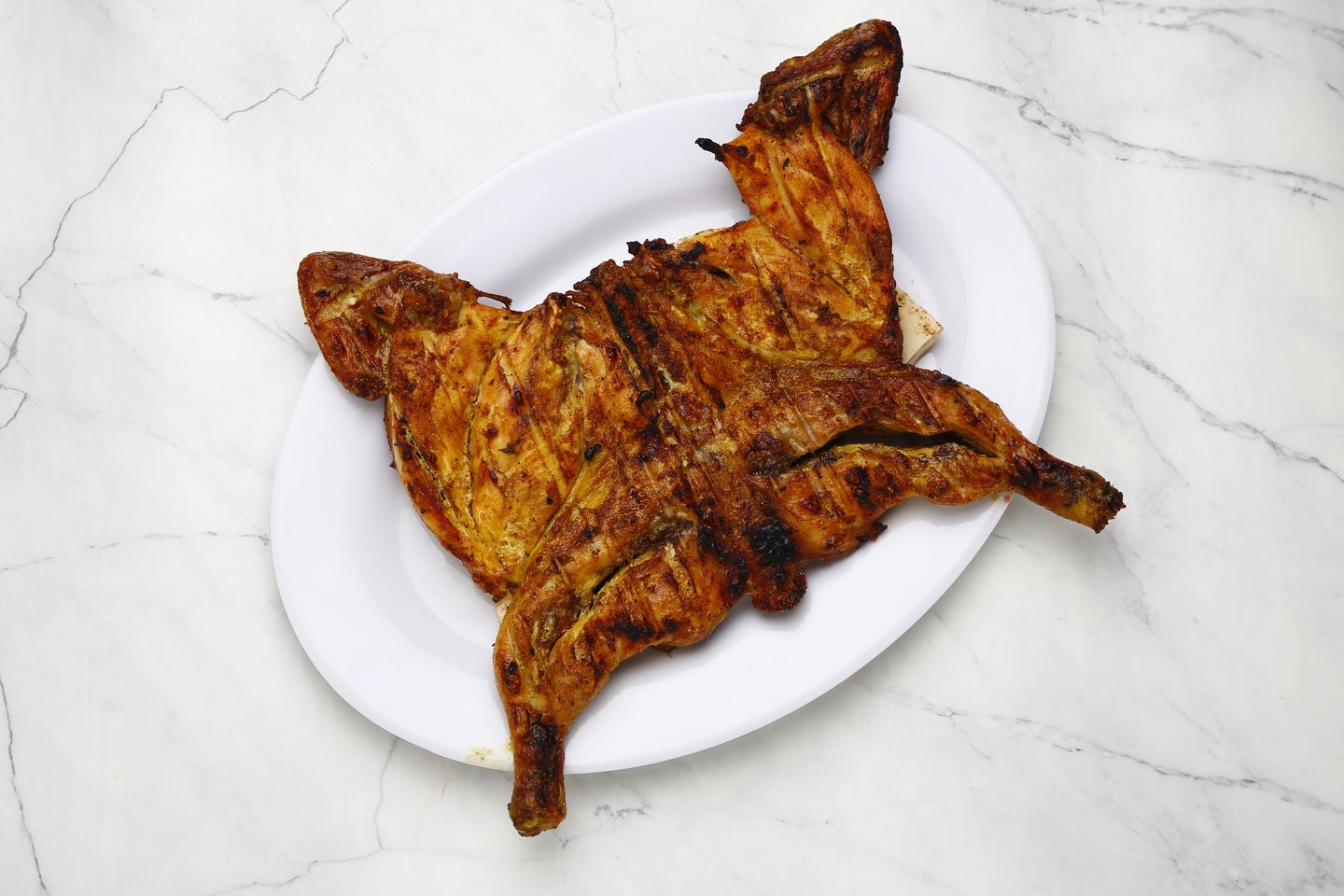 دجاج على  الفحم سادة - نص حبة دجاج