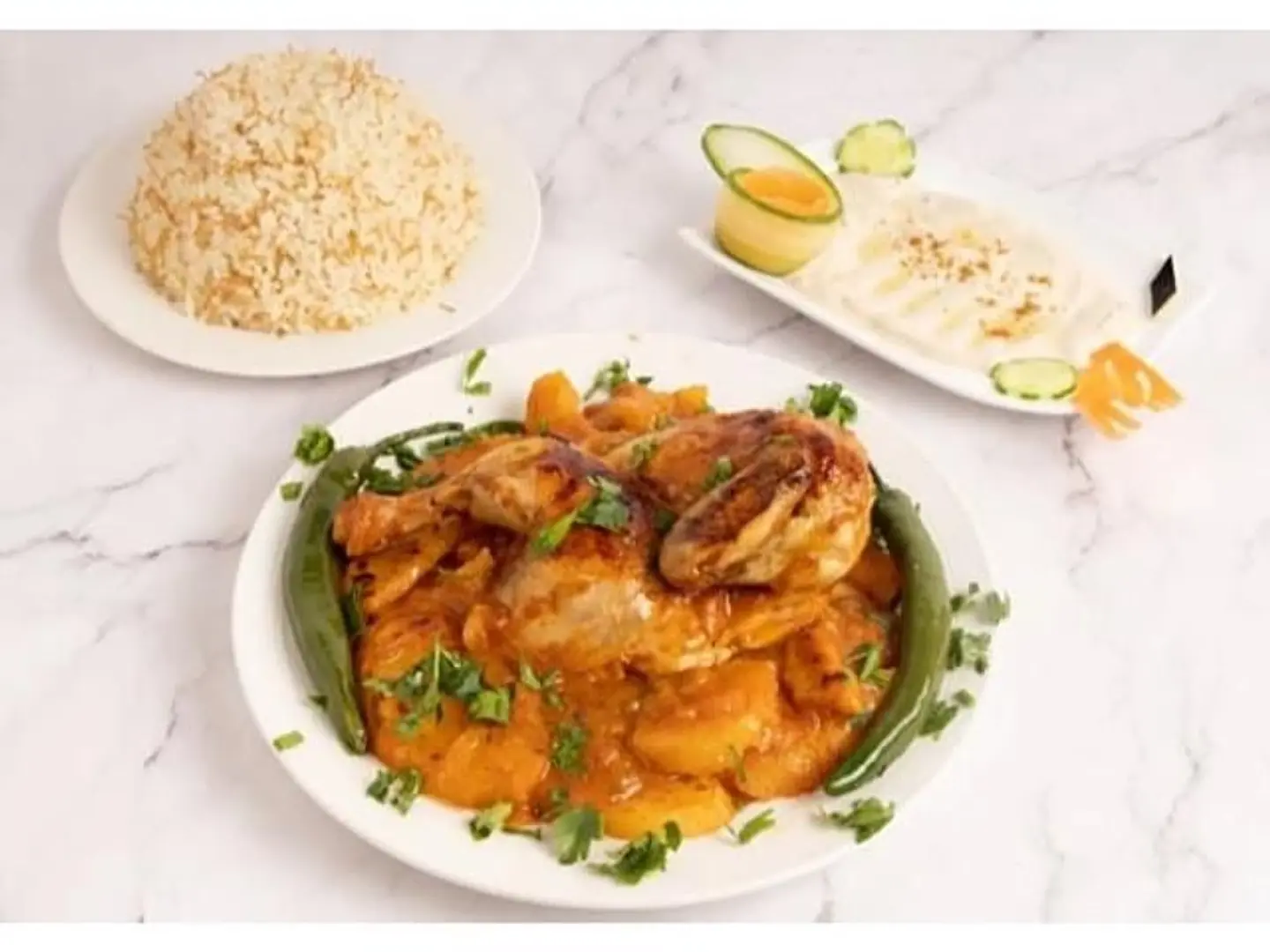 Roasted Chicken With Rices - Quarter Of A Chicken
