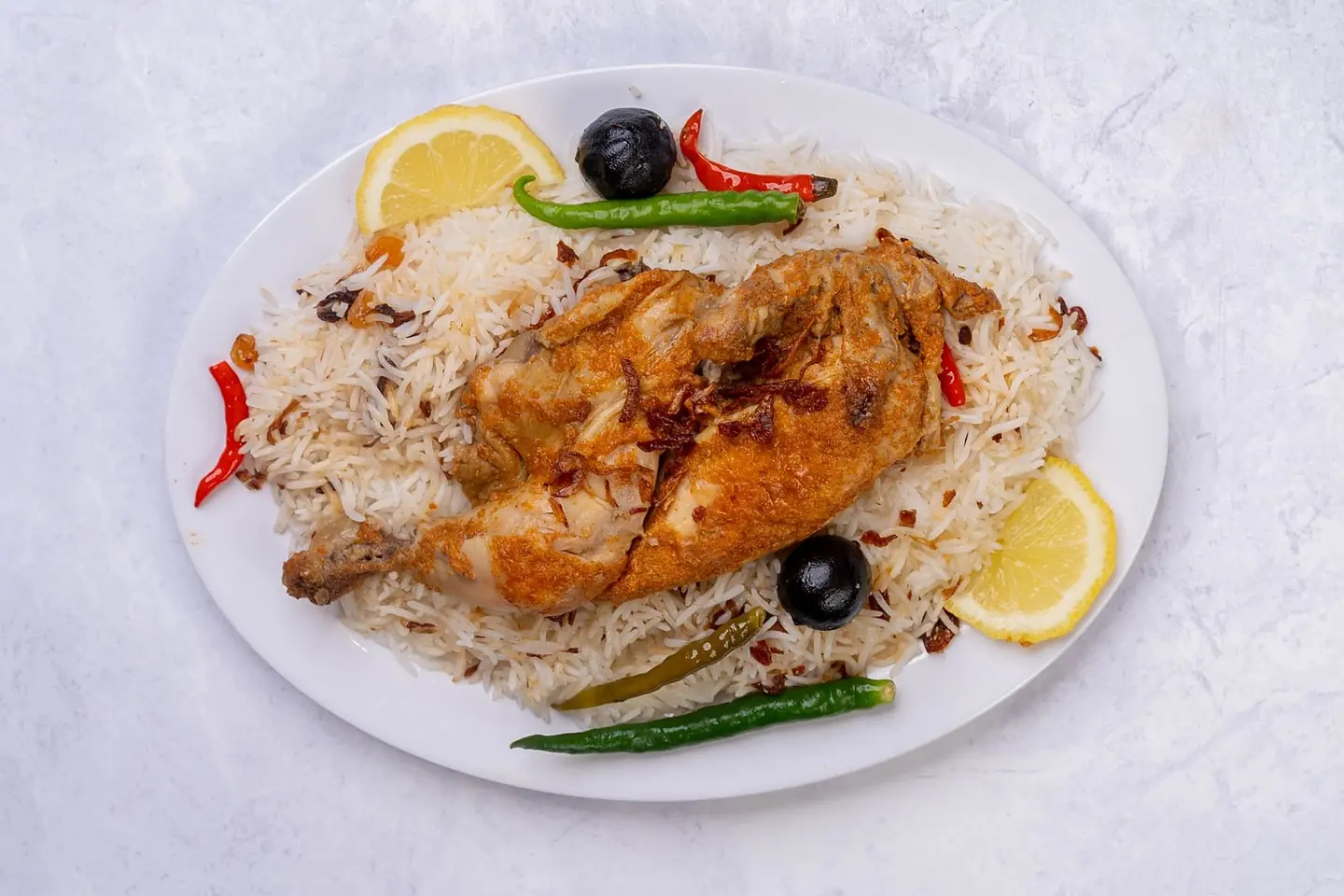 Madfoon Chicken With Mandi Rice - Half A Chicken