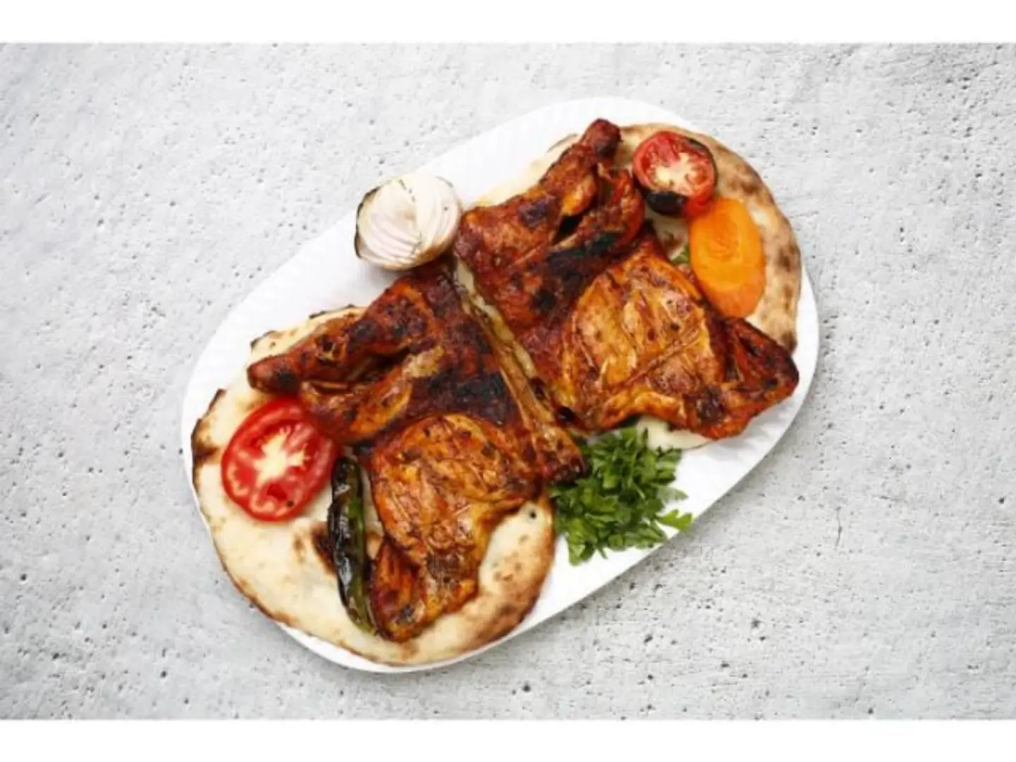 Plain Charcoal Grilled Chicken - Half Chicken With Rice
