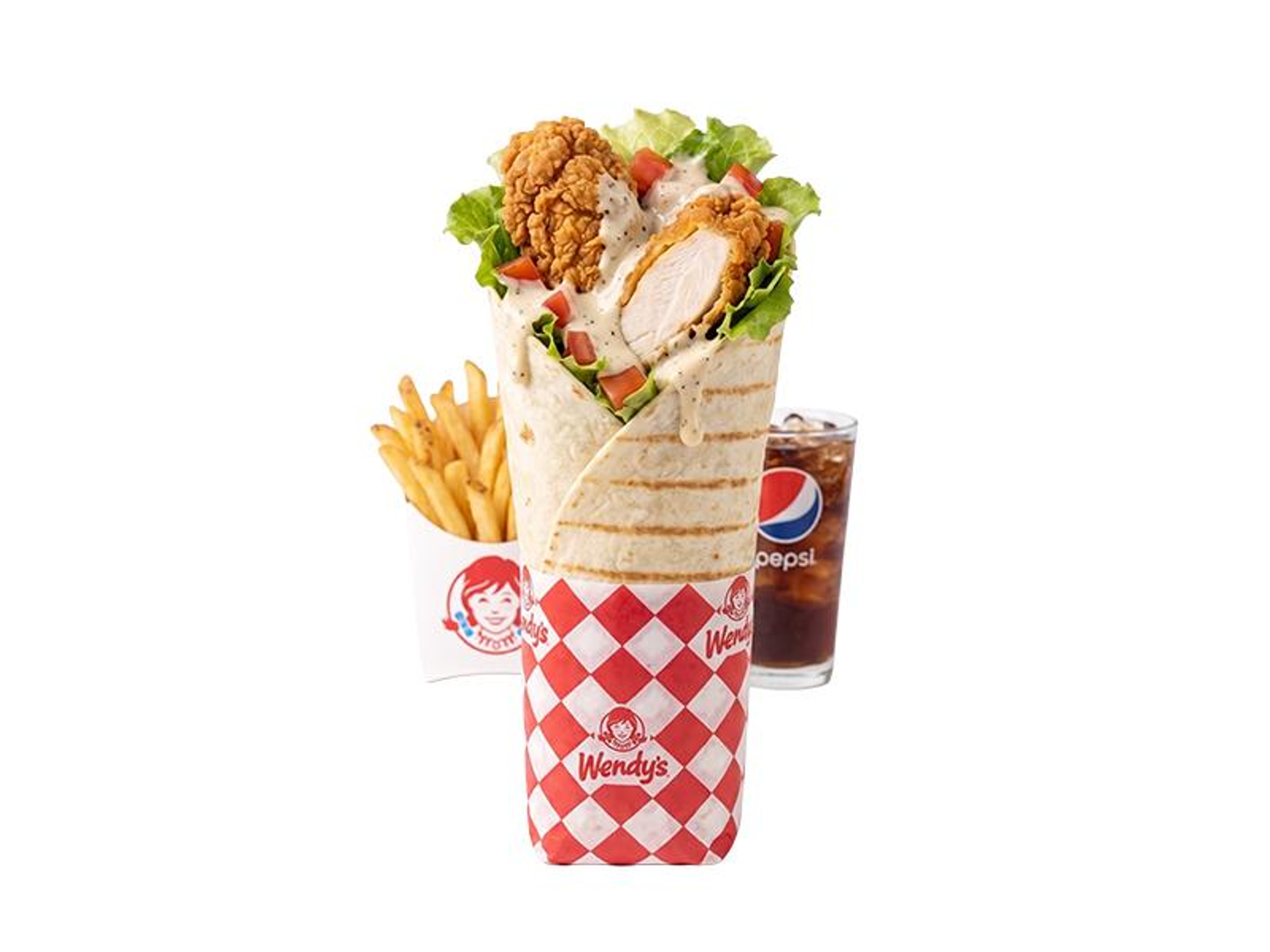 Pepper Mayo Chicken Wrap   Combo - Medium Spicy