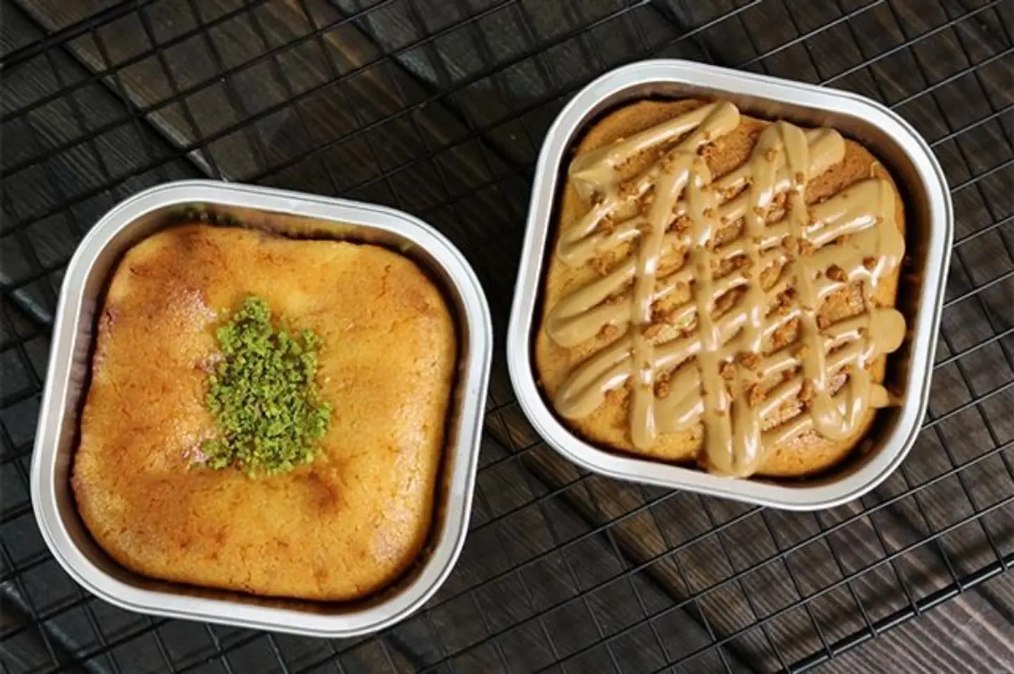 علبة بسبوسة - علبة بسبوسة بالقشطة