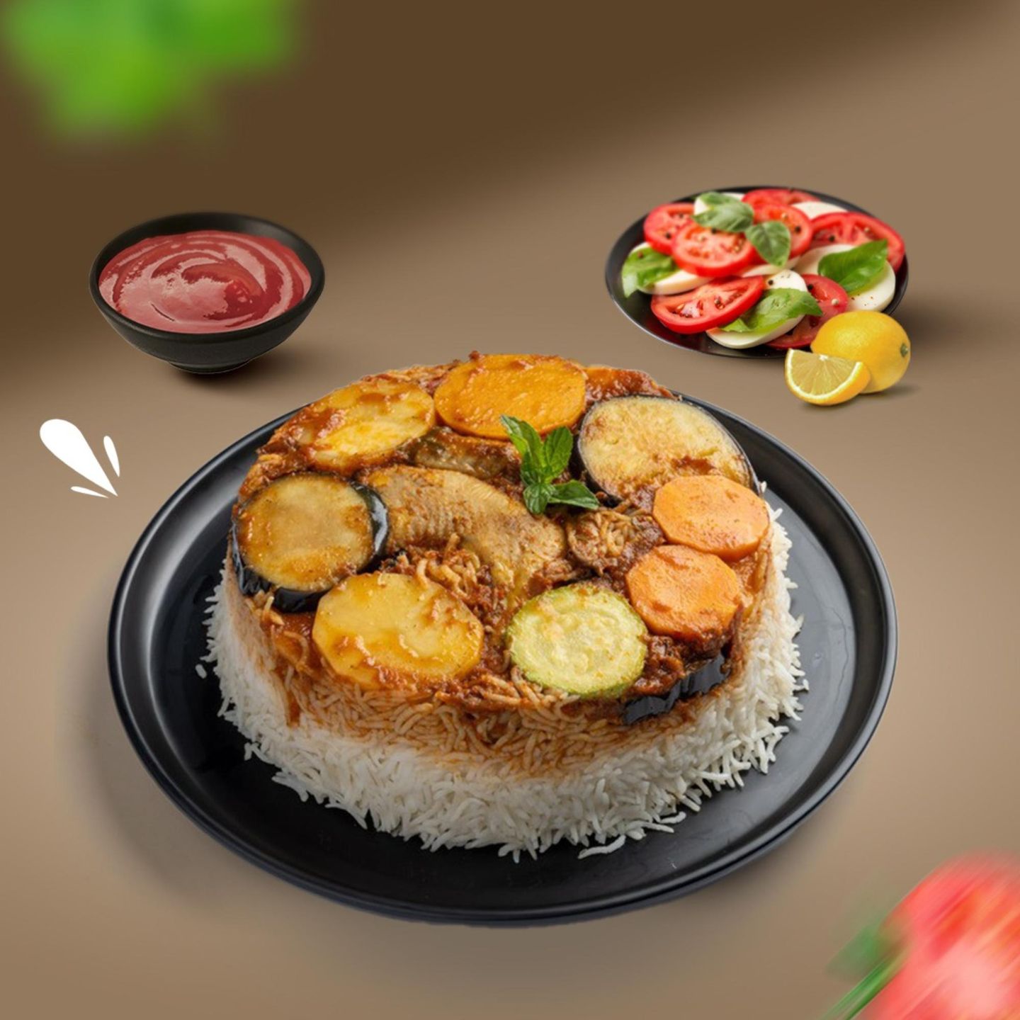 Whole Chicken  Maqluba  - Shabi Rice