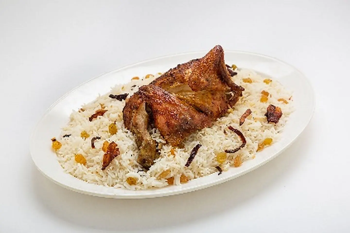 نصف دجاج شواية - مع الأرز