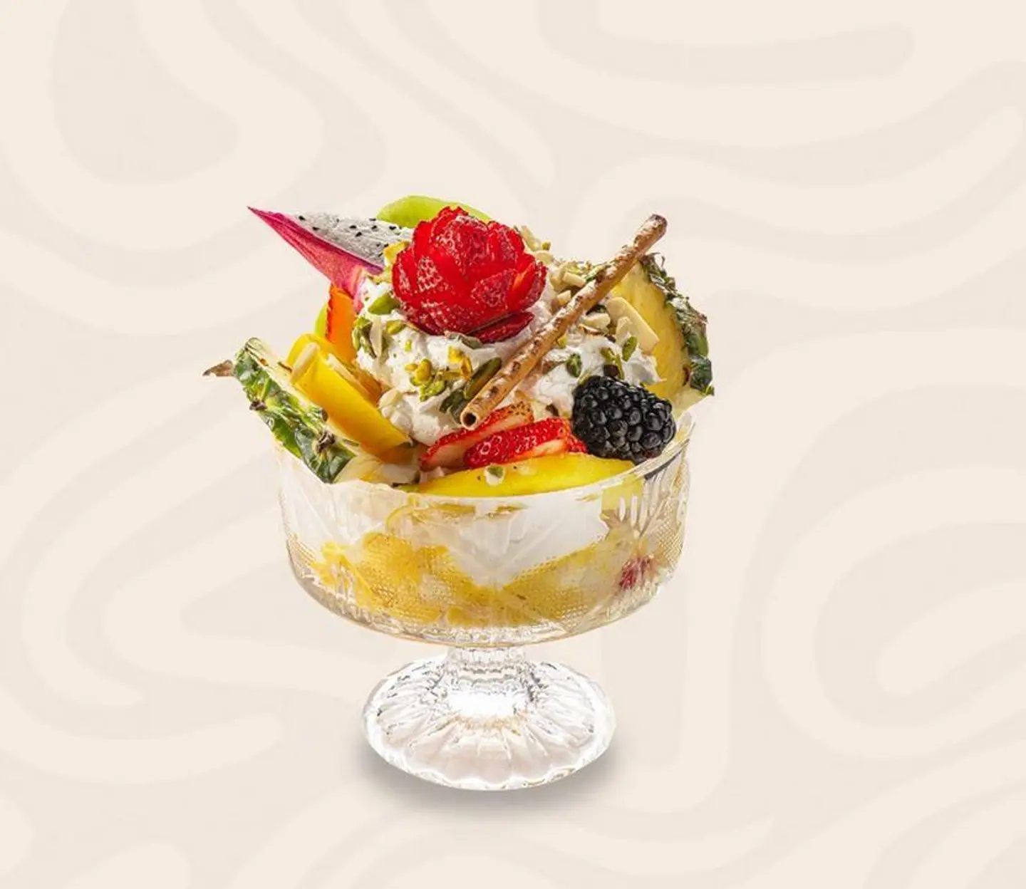 Fruit Salad Cup With Ice Cream - Small