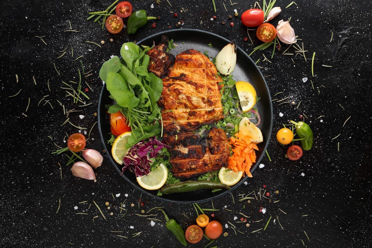 Grilled Chicken Without Rice - Quarter Of A Chicken
