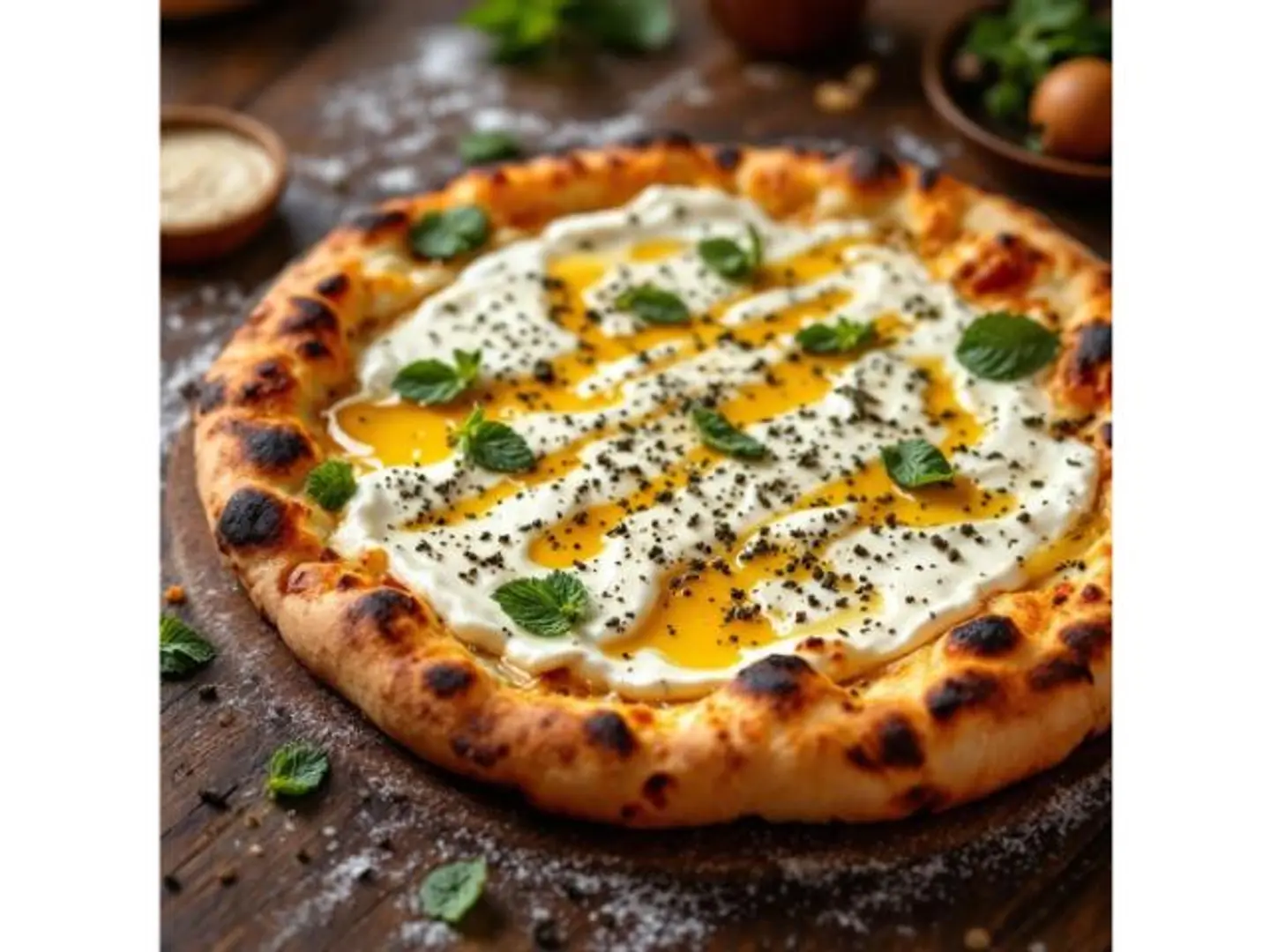 Labneh And Honey Pizza - Medium