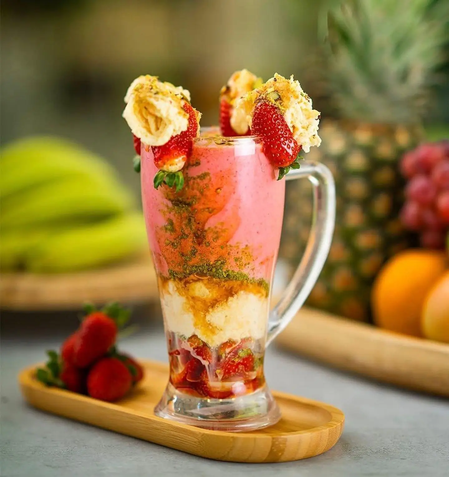 موز حليب فراولة - وسط