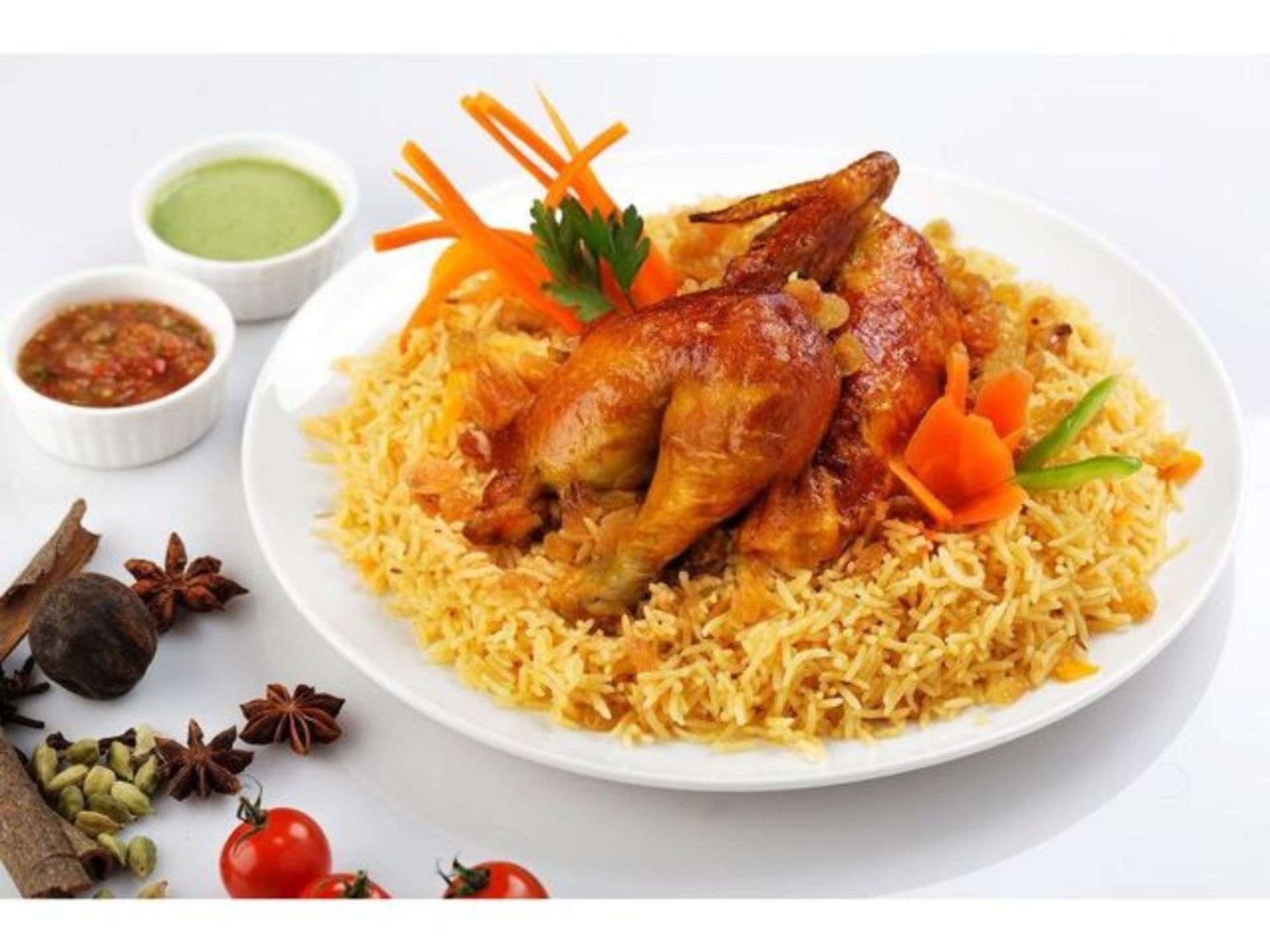 مقلي مع الرز - نص حبة دجاج