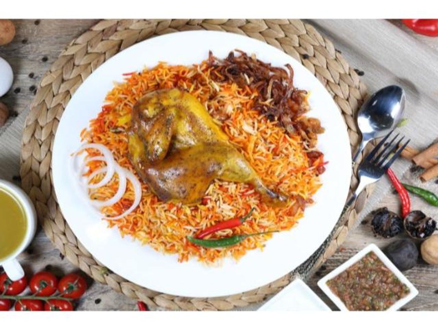 دجاج مزيونة - نص دجاج مع الارز