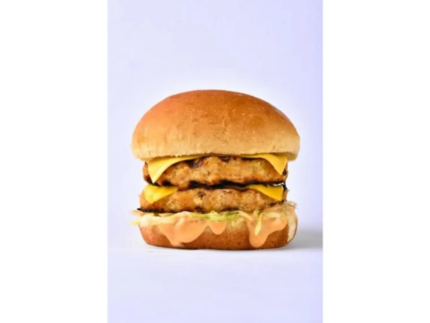 Double Chicken Burger In Potato Bun - Plain