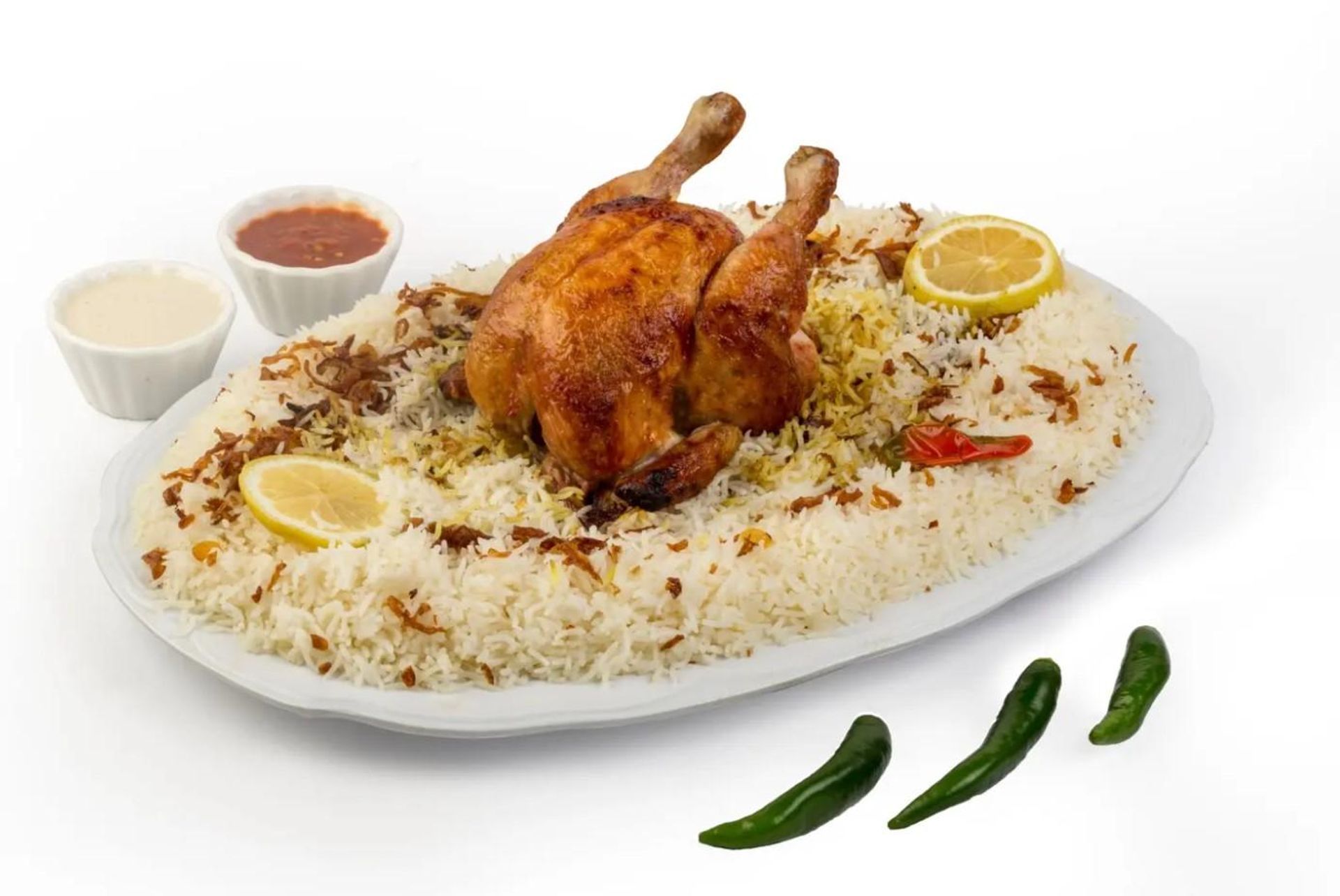 دجاجة شواية مع أرز - ربع دجاجة