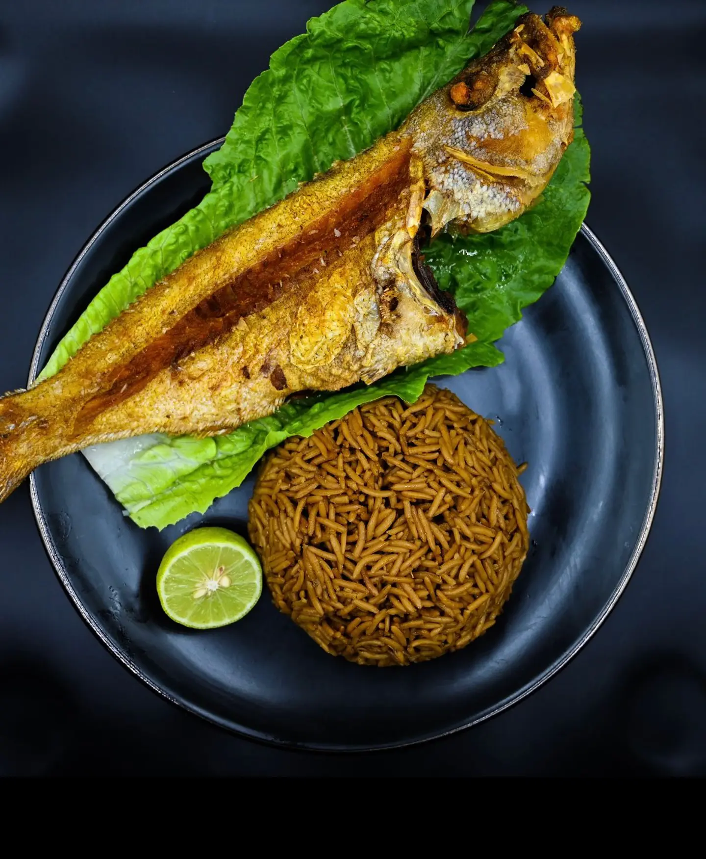 Fried Fish Meal With Rice - White Rice