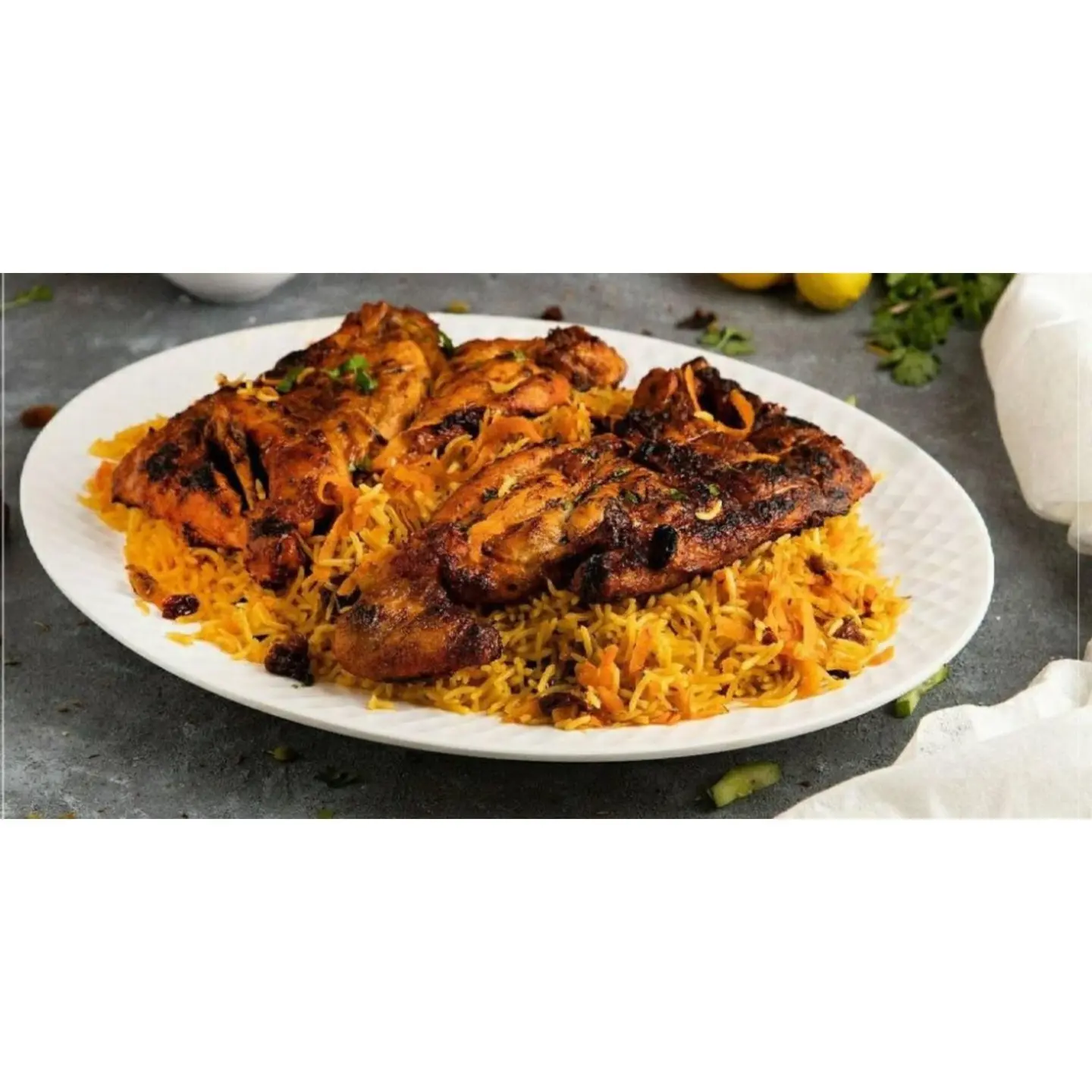 Chicken On Charcoal With Rice - Half Chicken