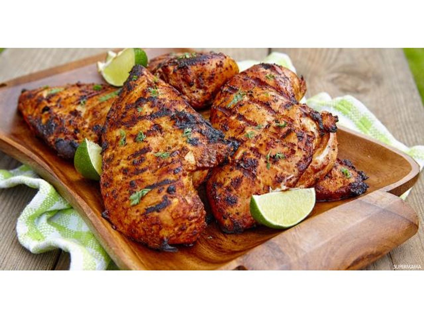 دجاج على الفحم سادة - نص حبة دجاج