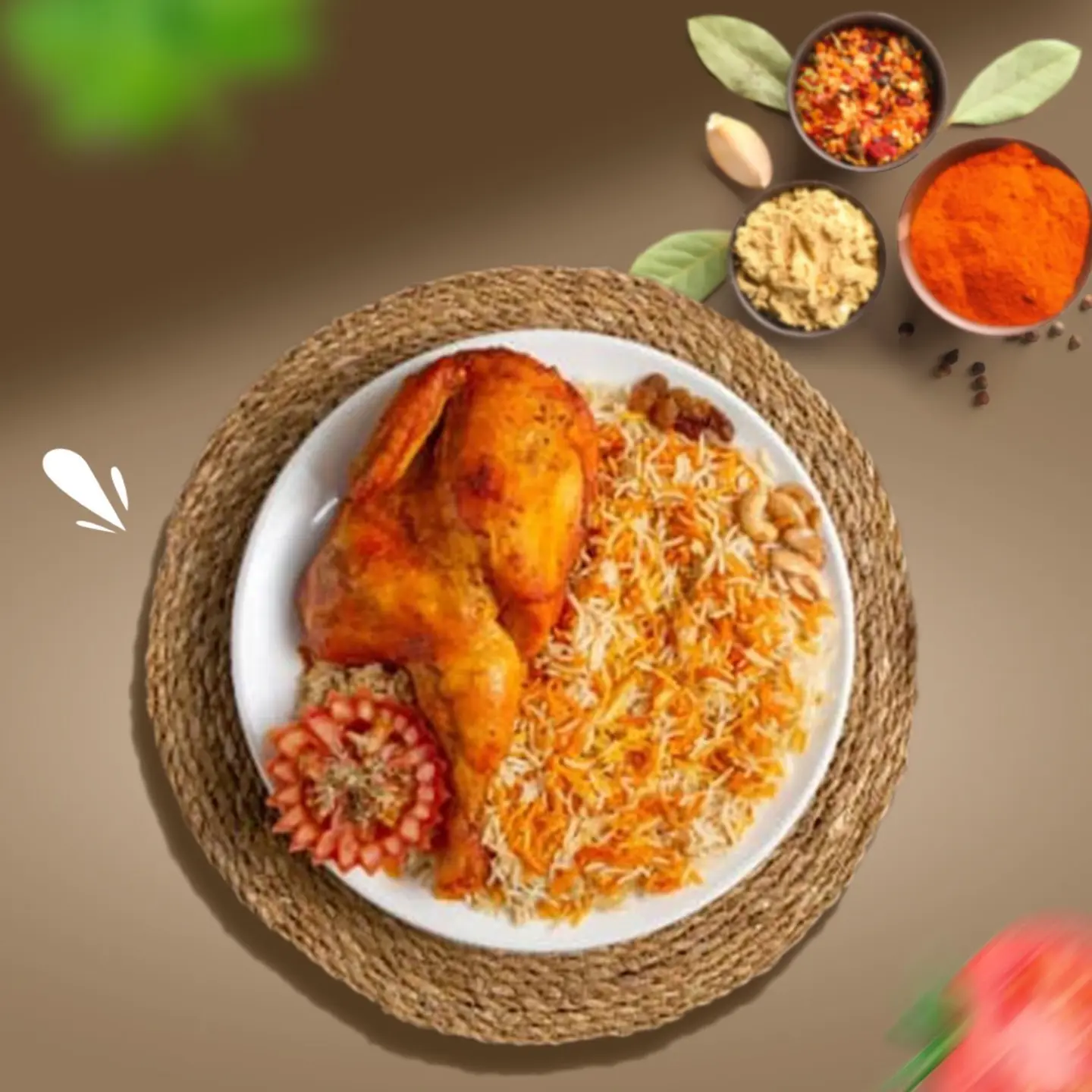 دجاج مندي - نصف دجاجة