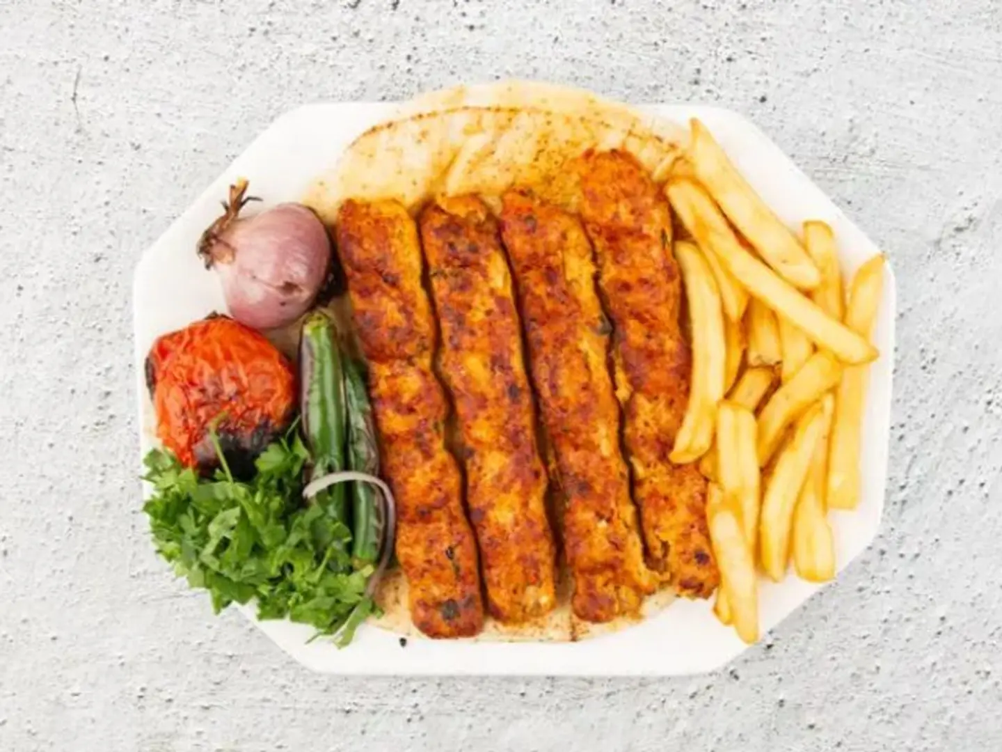 صحن كباب دجاج - 3 اسياخ