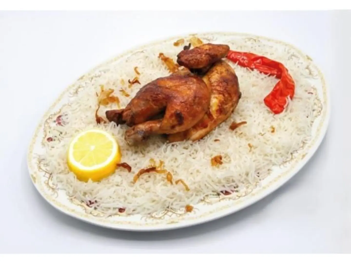 دجاج شواية مع رز بشاوري - ربع حبة