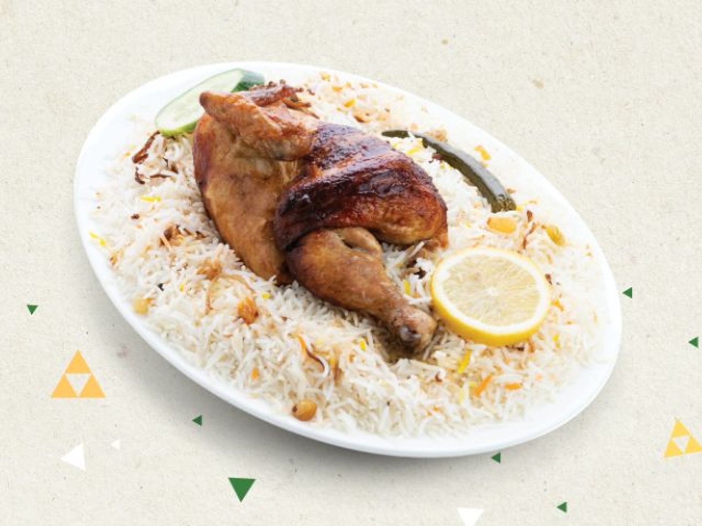 Half Grilled Chicken - Pishawari Rice