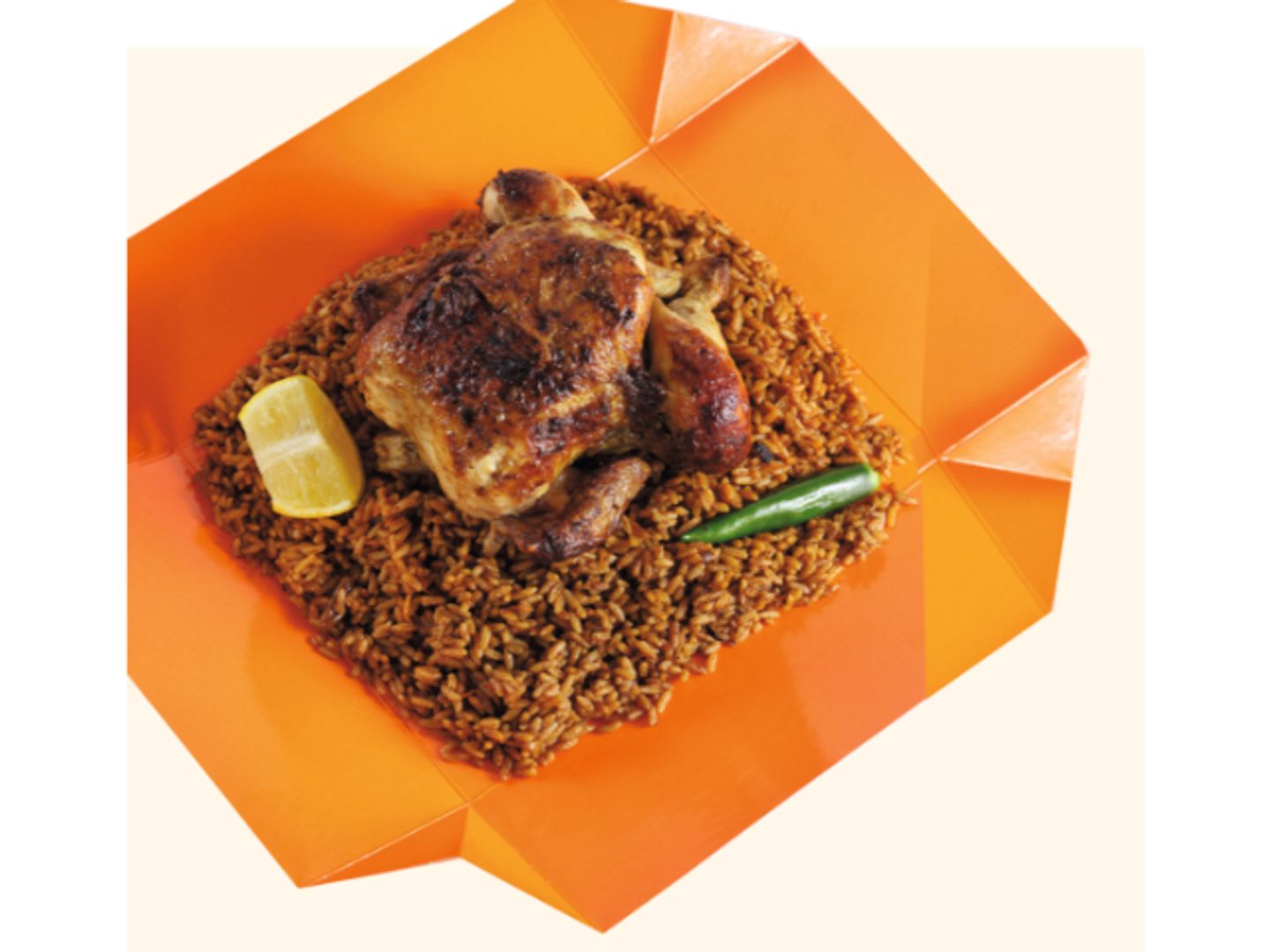Half Grilled Chicken - Red Rice