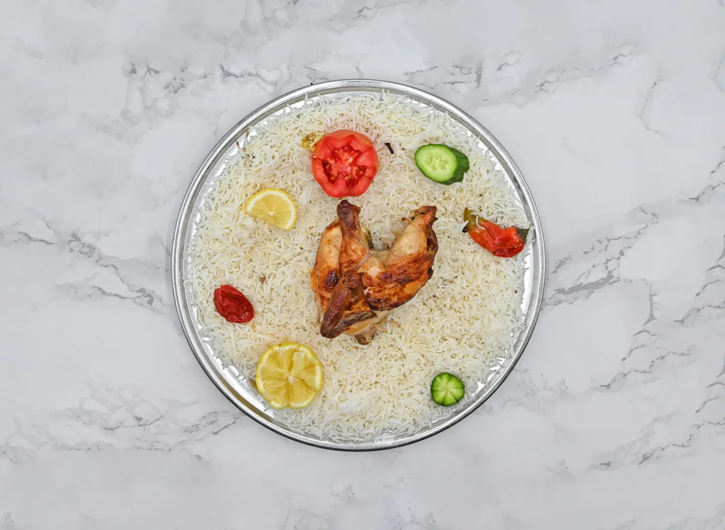 Grilled Chicken With Shabi Rice Mathloutha - Half Chicken