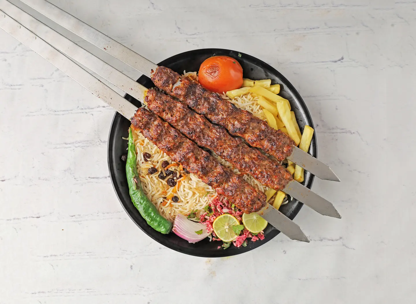 وجبة كباب لحم - ارز