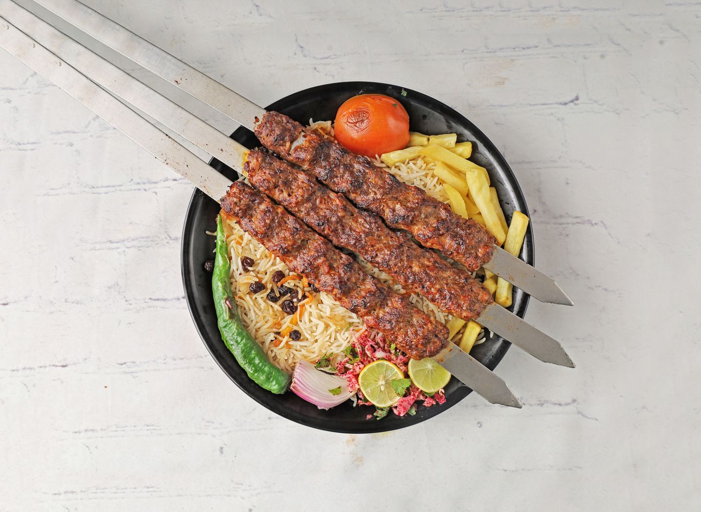 وجبة كباب لحم - ارز
