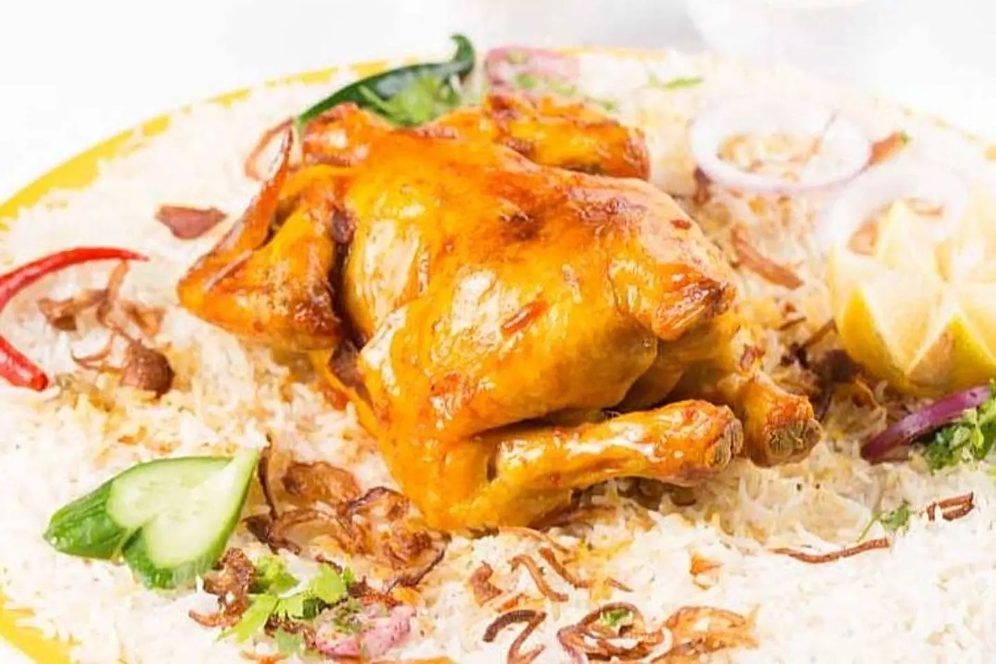 شواية مع رز عنبر - شواية مع رز بخاري -حبة كاملة