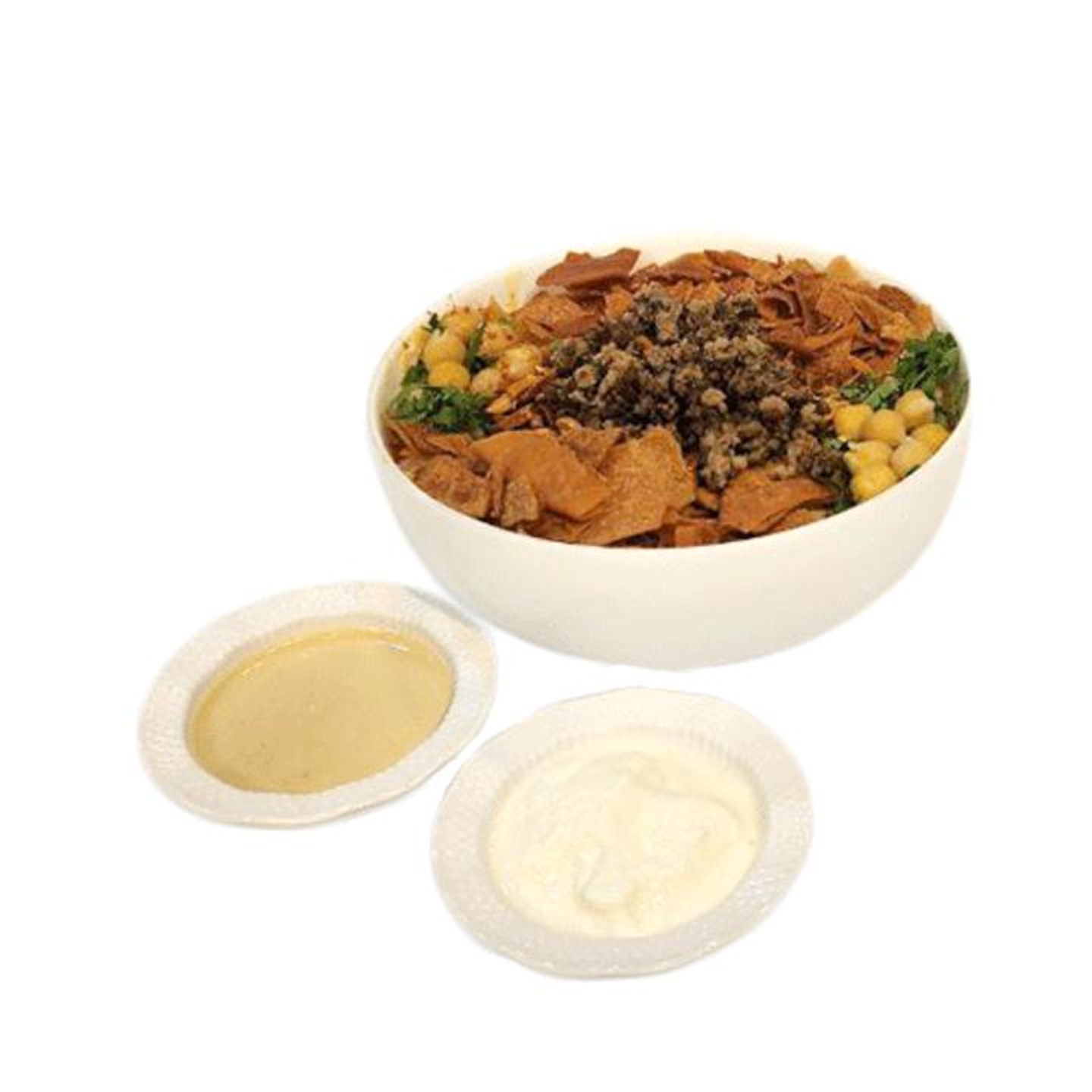 Chickpea Fatteh With Yogurt, Meat, And Almonds - Small