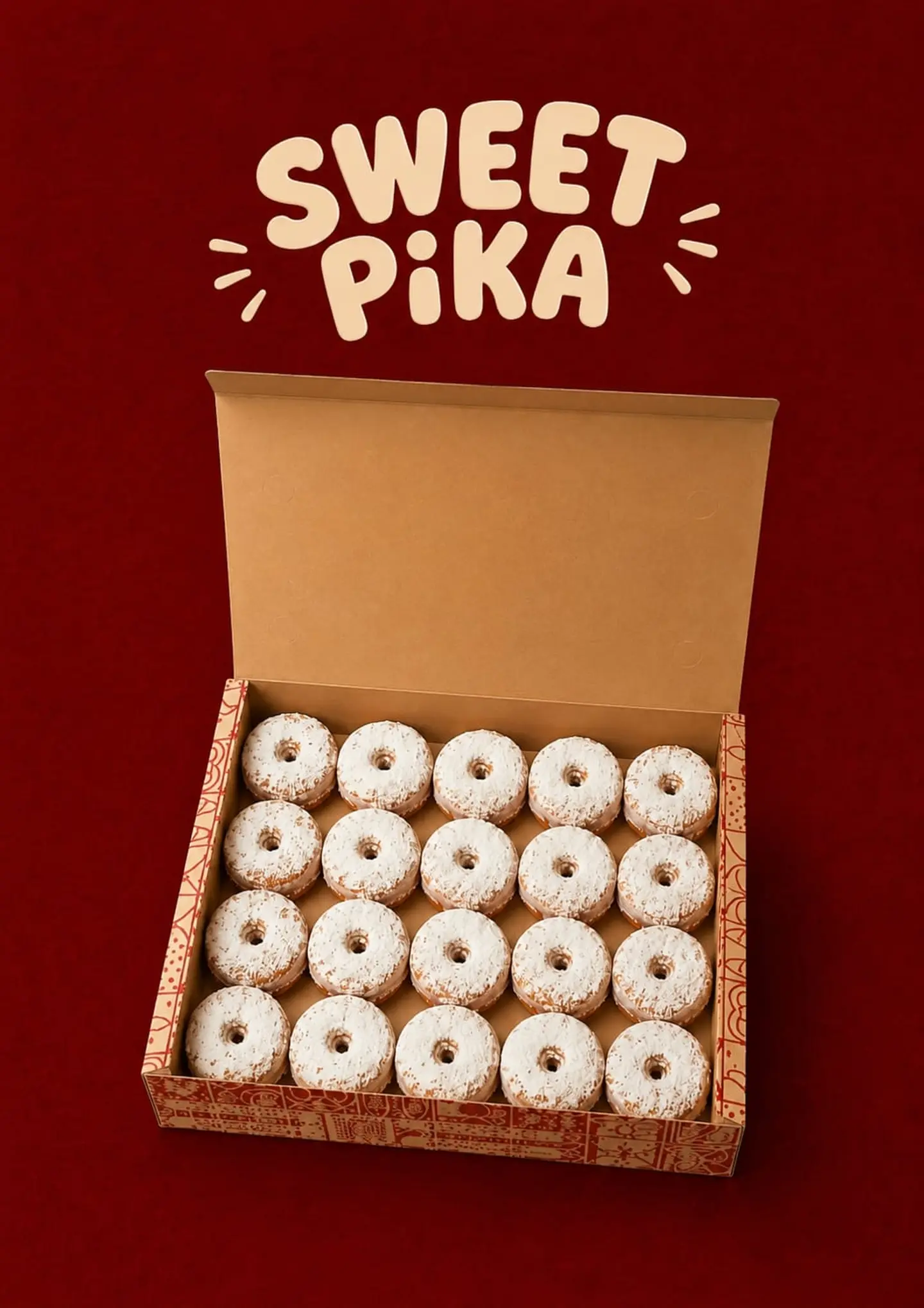 Mini Donuts With Powdered Sugar - 12 Pieces