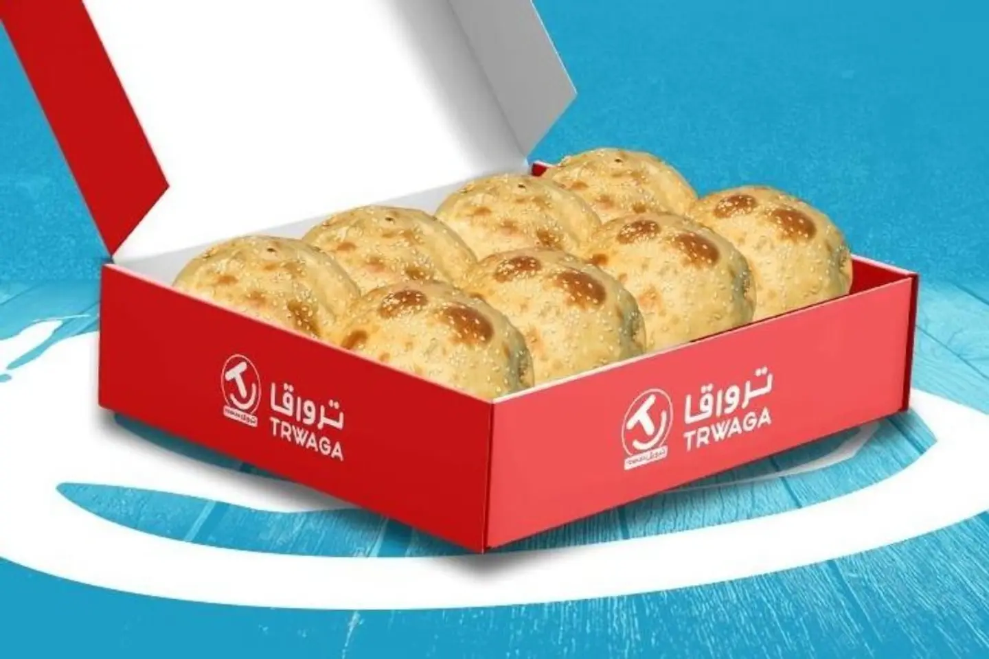Breakfast Trawga Box - 2 Labneh With Zaatar + 2 Hot Dogs + 2 Falafel + 2 Eggs With Cheese + 2 Mixed Cheese + 4 Tea