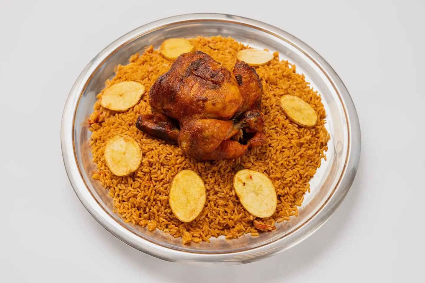 Grilled Chicken With Red Rice - Half A Chicken