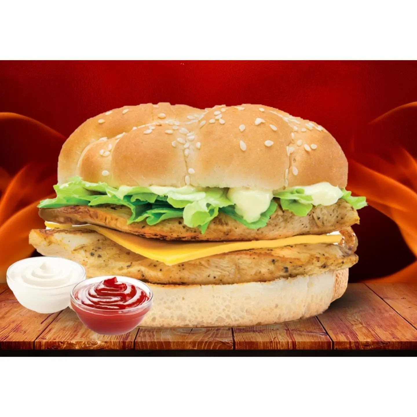 برجر دبل - سندويتش برجر دبل دجاج