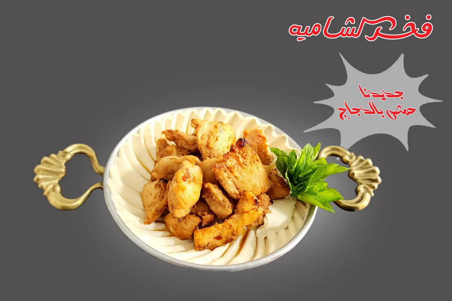 صحن حمص بالدجاج - صغير