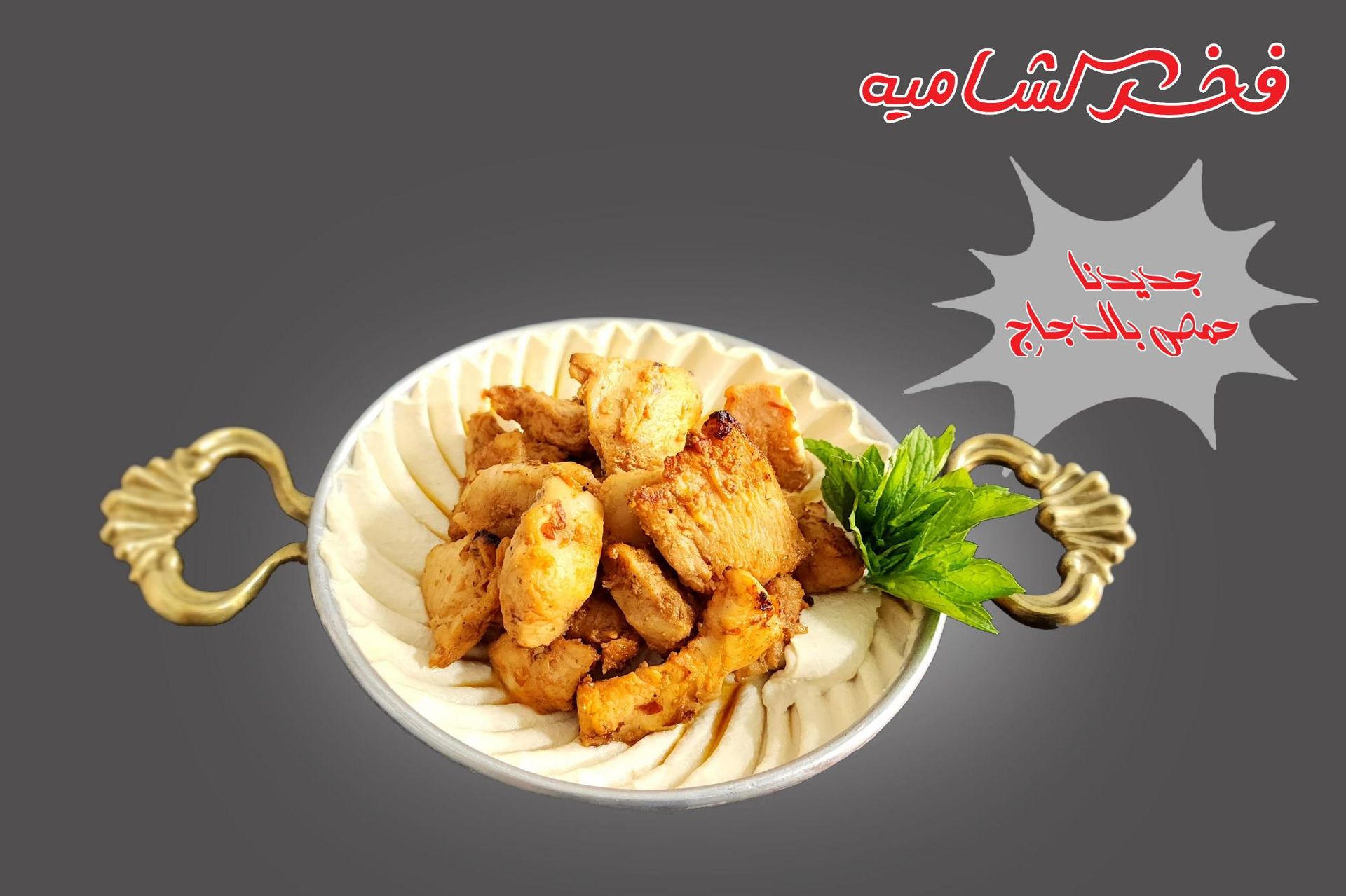 صحن حمص بالدجاج - صغير