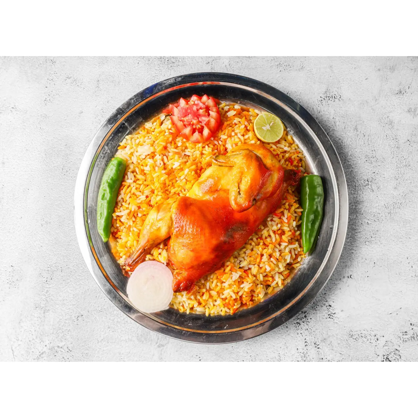 دجاج مندي مع الأرز - نص حبة